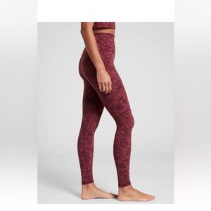 Athleta textured elation tights frosted floral cranberry small tall
